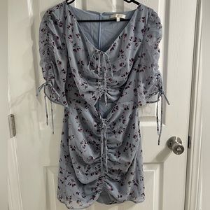 WAYF Floral Ruched Dress